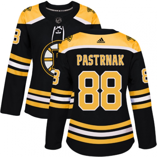 Women's Adidas Boston Bruins 88 David Pastrnak Premier Black Home NHL Jersey