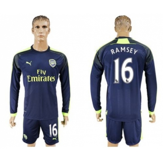 Arsenal 16 Ramsey Sec Away Long Sleeves Soccer Club Jersey