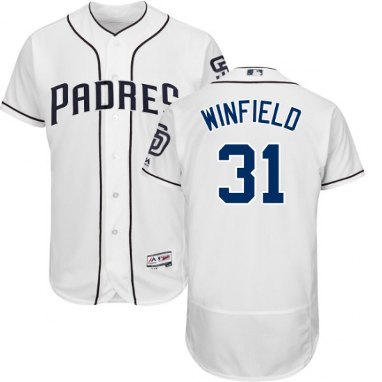 Men's Majestic San Diego Padres 31 Dave Winfield White Home Flex Base Authentic Collection MLB Jersey