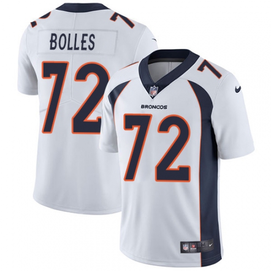 Youth Nike Denver Broncos 72 Garett Bolles White Vapor Untouchable Limited Player NFL Jersey