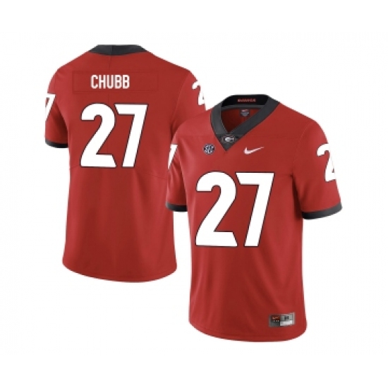 Georgia Bulldogs 27 Nick Chubb Red Nike College Football Jersey