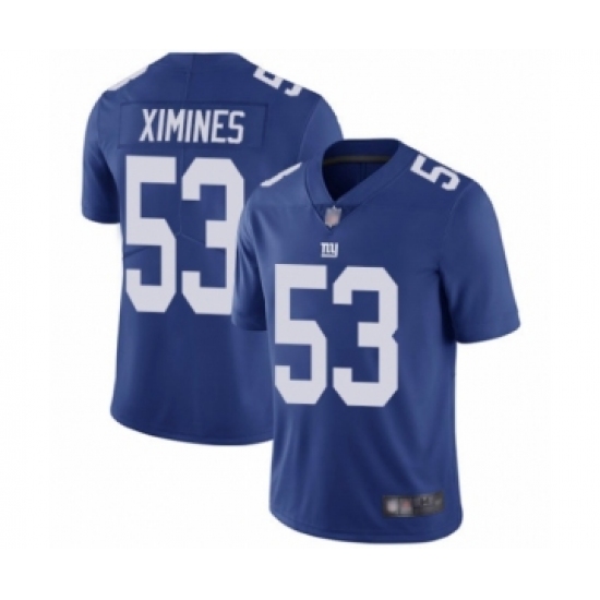 Men's New York Giants 53 Oshane Ximines Royal Blue Team Color Vapor Untouchable Limited Player Football Jersey