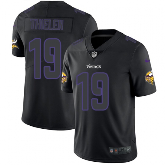 Men's Nike Minnesota Vikings 19 Adam Thielen Limited Black Rush Impact NFL Jersey