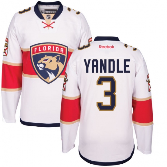 Men's Reebok Florida Panthers 3 Keith Yandle Authentic White Away NHL Jersey