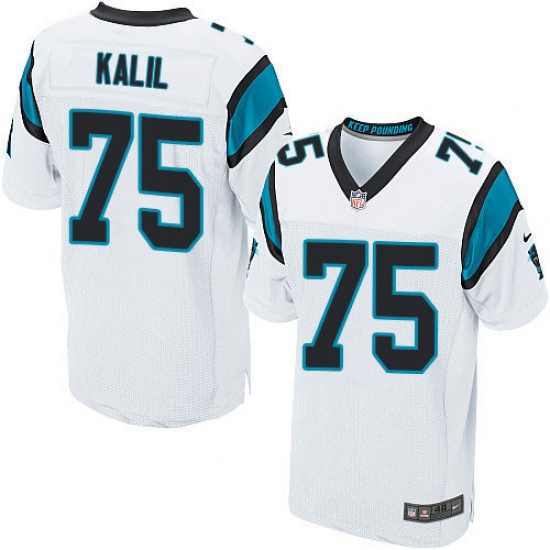 Men's Nike Carolina Panthers 75 Matt Kalil Elite White NFL Jersey