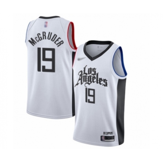 Youth Los Angeles Clippers 19 Rodney McGruder Swingman White Basketball Jersey - 2019-20 City Edition