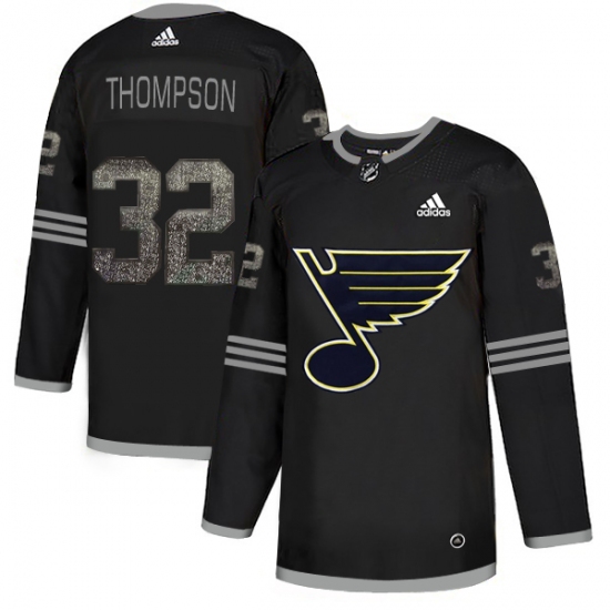 Men's Adidas St. Louis Blues 32 Tage Thompson Black Authentic Classic Stitched NHL Jersey