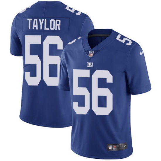 Men's Nike New York Giants 56 Lawrence Taylor Royal Blue Team Color Vapor Untouchable Limited Player NFL Jersey