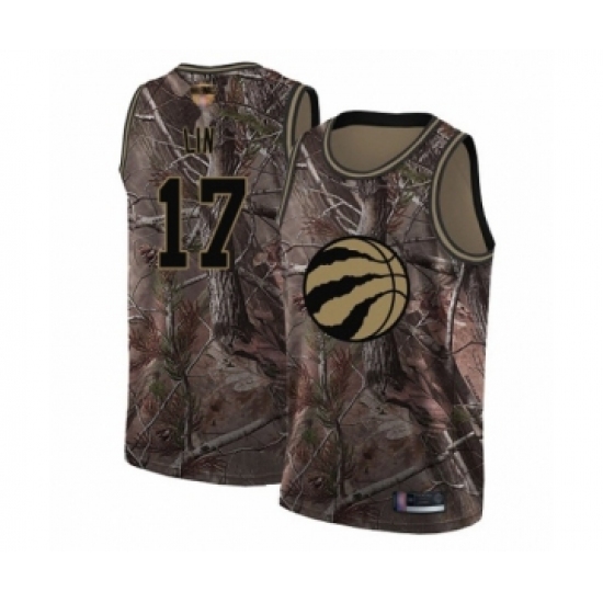 Men's Toronto Raptors 17 Jeremy Lin Swingman Camo Realtree Collection 2019 Basketball Finals Bound Jersey