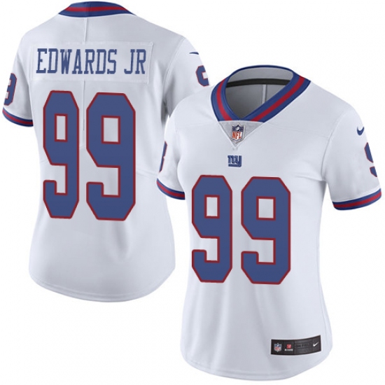 Women's Nike New York Giants 99 Mario Edwards Jr Limited White Rush Vapor Untouchable NFL Jersey