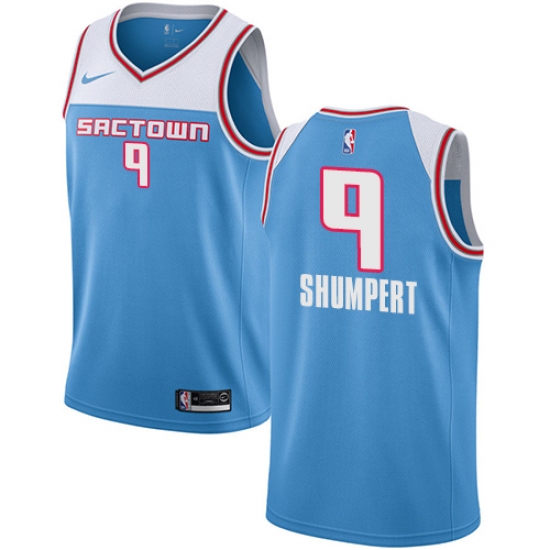 Men's Nike Sacramento Kings 9 Iman Shumpert Swingman Blue NBA Jersey - 2018 19 City Edition