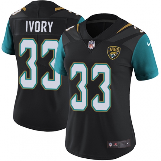 Women's Nike Jacksonville Jaguars 33 Chris Ivory Elite Black Alternate NFL Jersey