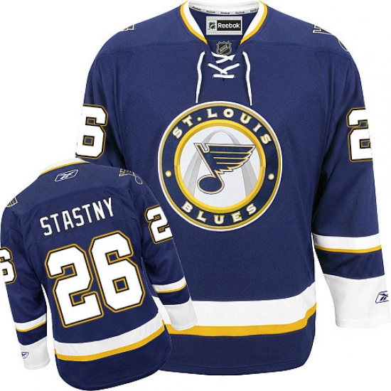 Youth Reebok St. Louis Blues 26 Paul Stastny Authentic Navy Blue Third NHL Jersey
