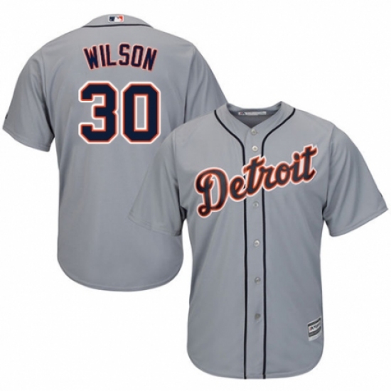 Men's Majestic Detroit Tigers 30 Alex Wilson Replica Grey Road Cool Base MLB Jersey