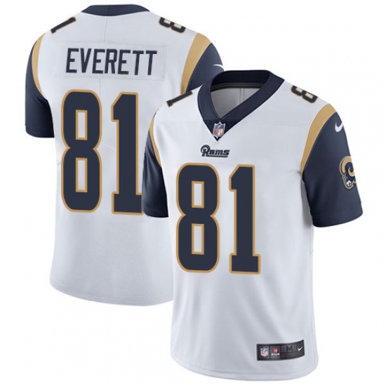 Men's Nike Los Angeles Rams 81 Gerald Everett White Vapor Untouchable Limited Player NFL Jersey