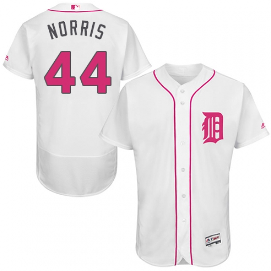 Men's Majestic Detroit Tigers 44 Daniel Norris Authentic White 2016 Mother's Day Fashion Flex Base MLB Jersey