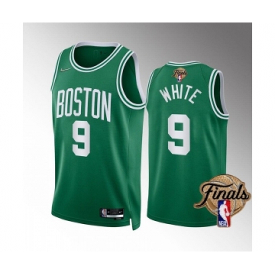 Men's Boston Celtics 9 Derrick White Green 2022 Finals Stitched Jersey