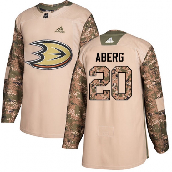 Men's Adidas Anaheim Ducks 20 Pontus Aberg Camo Authentic 2017 Veterans Day Stitched NHL Jersey