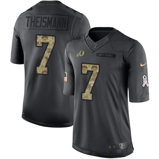 Men's Nike Washington Redskins 7 Joe Theismann Limited Black 2016 Salute to Service NFL Jersey