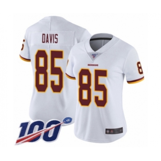 Women's Washington Redskins 85 Vernon Davis White Vapor Untouchable Limited Player 100th Season Football Jersey