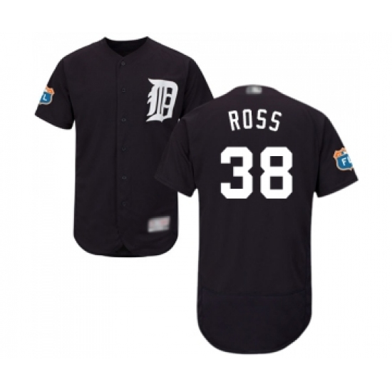 Men's Detroit Tigers 38 Tyson Ross Navy Blue Alternate Flex Base Authentic Collection Baseball Jersey