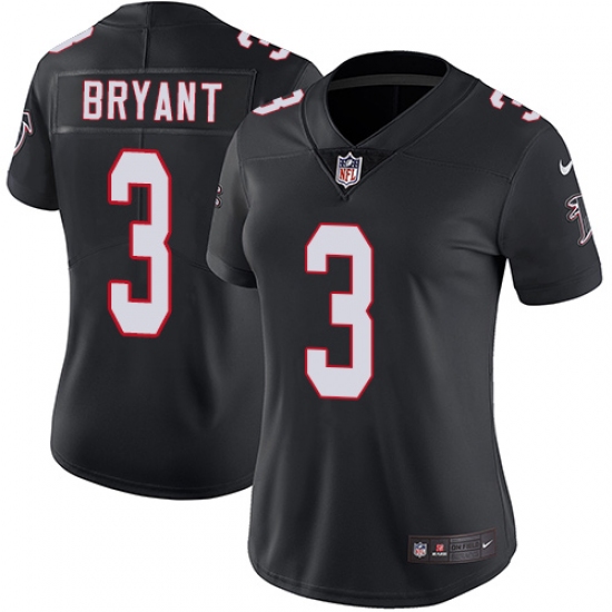 Women's Nike Atlanta Falcons 3 Matt Bryant Black Alternate Vapor Untouchable Limited Player NFL Jersey