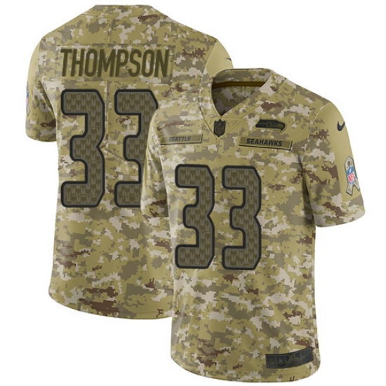 Men's Nike Seattle Seahawks 33 Tedric Thompson Limited Camo 2018 Salute to Service NFL Jersey