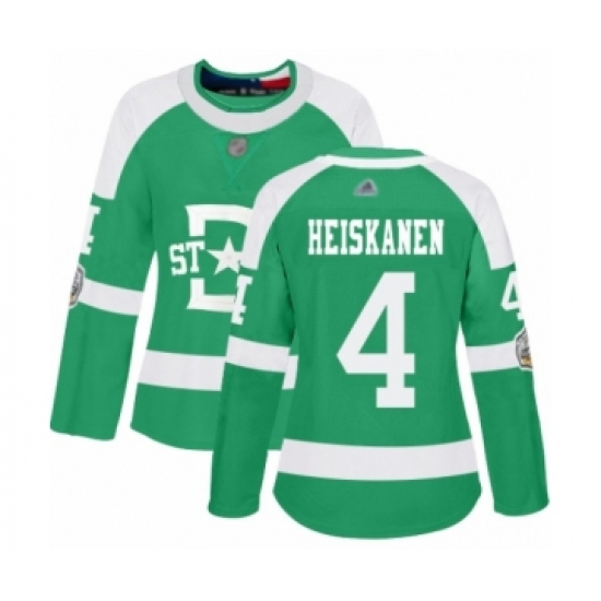 Women's Dallas Stars 4 Miro Heiskanen Authentic Green 2020 Winter Classic Hockey Jersey