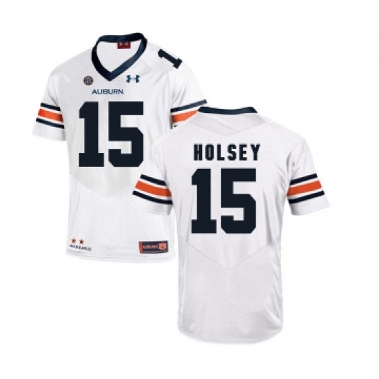 Auburn Tigers 15 Joshua Holsey White College Football Jersey