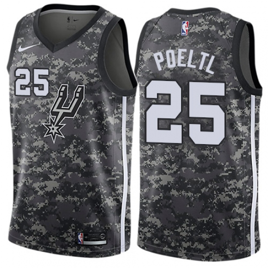 Men's Nike San Antonio Spurs 25 Jakob Poeltl Swingman Camo NBA Jersey - City Edition