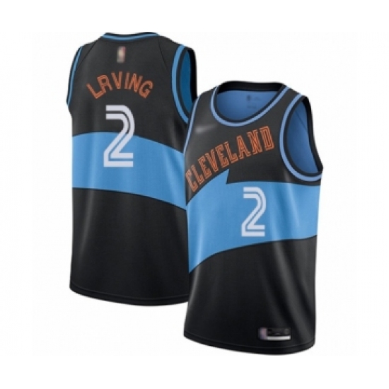 Men's Cleveland Cavaliers 2 Kyrie Irving Authentic Black Hardwood Classics Finished Basketball Jersey