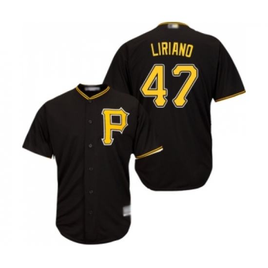 Youth Pittsburgh Pirates 47 Francisco Liriano Replica Black Alternate Cool Base Baseball Jersey