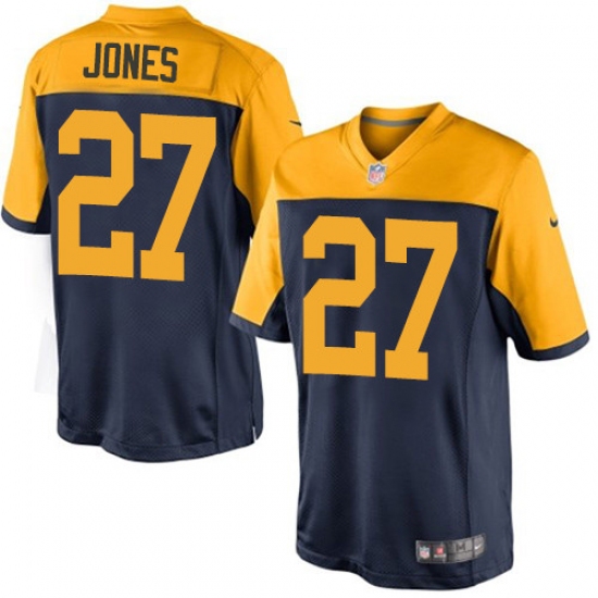 Men's Nike Green Bay Packers 27 Josh Jones Limited Navy Blue Alternate NFL Jersey
