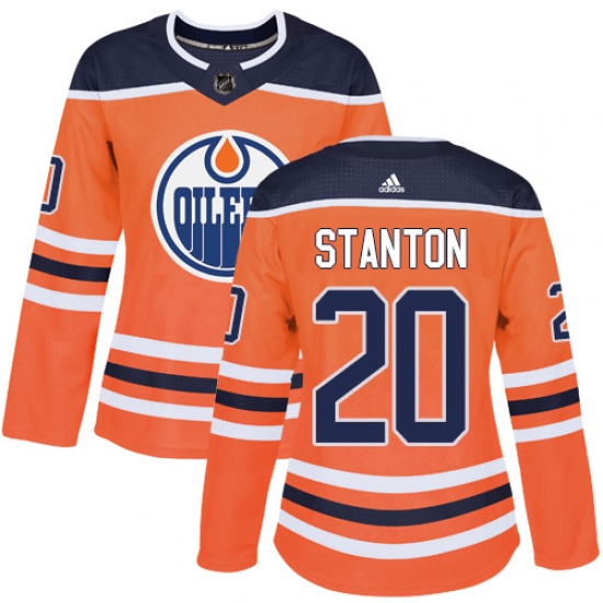 Women's Adidas Edmonton Oilers 20 Ryan Stanton Authentic Orange Home NHL Jersey