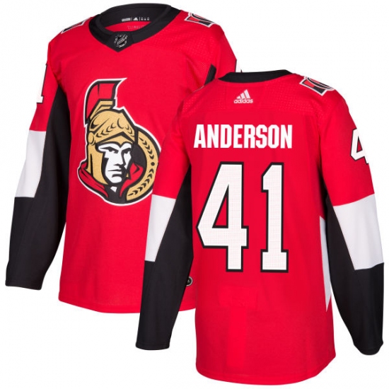 Youth Adidas Ottawa Senators 41 Craig Anderson Authentic Red Home NHL Jersey