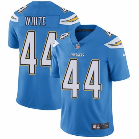 Youth Nike Los Angeles Chargers 44 Kyzir White Electric Blue Alternate Vapor Untouchable Elite Player NFL Jersey