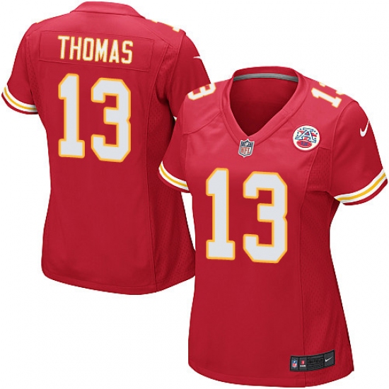 Women's Nike Kansas City Chiefs 13 De'Anthony Thomas Game Red Team Color NFL Jersey