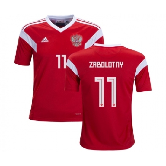 Russia 11 Zabolotny Home Kid Soccer Country Jersey