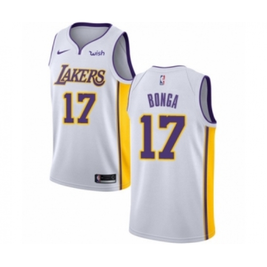 Youth Los Angeles Lakers 17 Isaac Bonga Swingman White Basketball Jersey - Association Edition