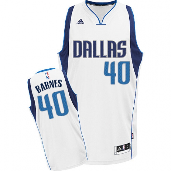 Men's Adidas Dallas Mavericks 40 Harrison Barnes Swingman White Home NBA Jersey