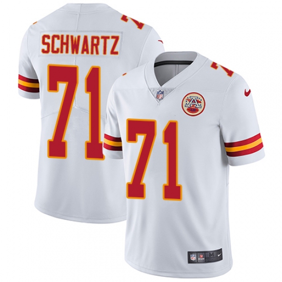 Youth Nike Kansas City Chiefs 71 Mitchell Schwartz White Vapor Untouchable Limited Player NFL Jersey