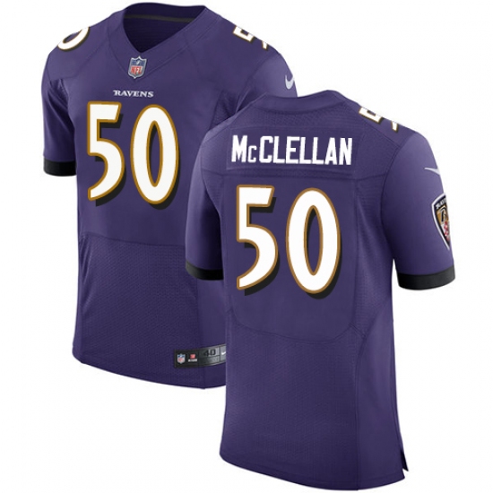 Men's Nike Baltimore Ravens 50 Albert McClellan Elite Purple Team Color NFL Jersey