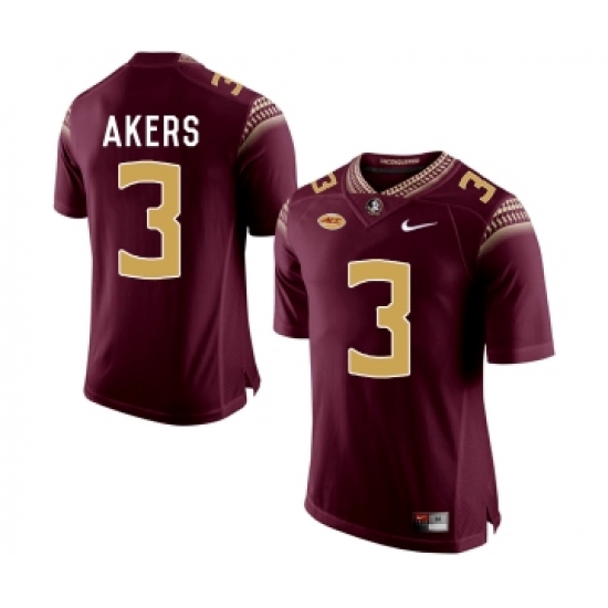 Florida State Seminoles 3 Cam Akers Red College Football Jersey