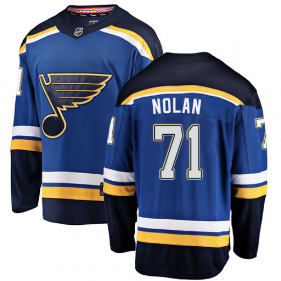 Men's St. Louis Blues 71 Jordan Nolan Fanatics Branded Royal Blue Home Breakaway NHL Jersey