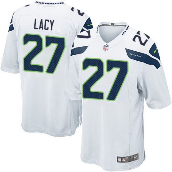 Men's Nike Seattle Seahawks 27 Eddie Lacy Game White NFL Jersey