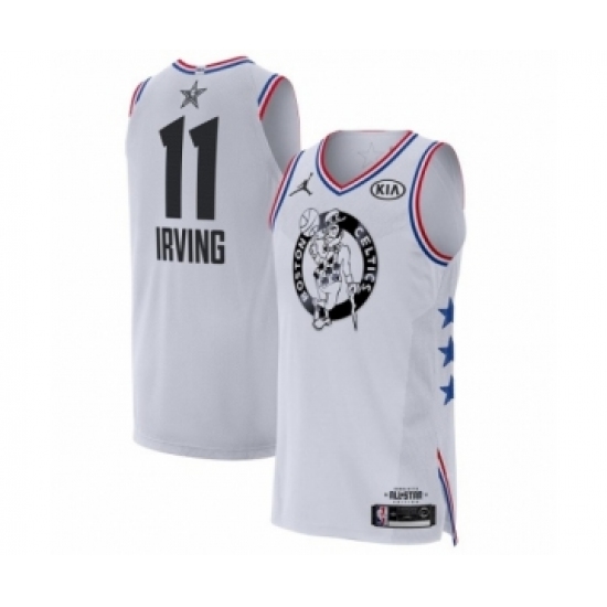 Men's Jordan Boston Celtics 11 Kyrie Irving Authentic White 2019 All-Star Game Basketball Jersey