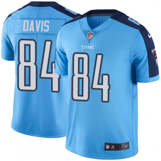 Men's Nike Tennessee Titans 84 Corey Davis Light Blue Team Color Vapor Untouchable Limited Player NFL Jersey