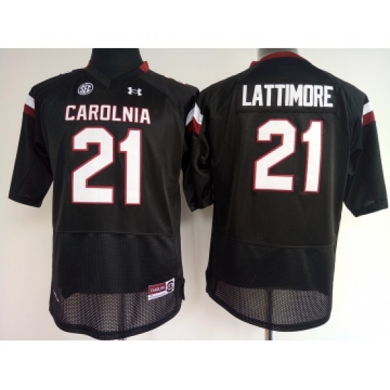 South Carolina Gamecocks 21 Marcus Lattimore Black College Football Jersey