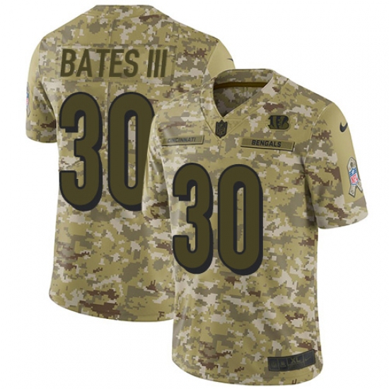 Men's Nike Cincinnati Bengals 30 Jessie Bates III Limited Camo 2018 Salute to Service NFL Jersey