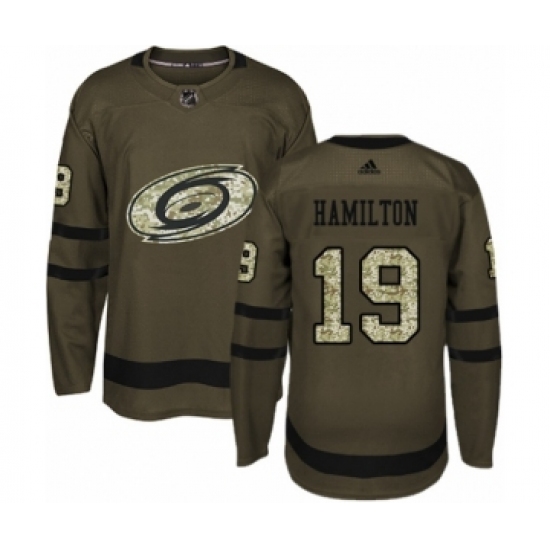 Youth Adidas Carolina Hurricanes 19 Dougie Hamilton Premier Green Salute to Service NHL Jersey